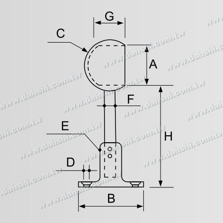 Dimensione: Staffa a vite esposta - Staffa a due lati interni per balcone o decorazione interna regolabile in altezza per balaustra