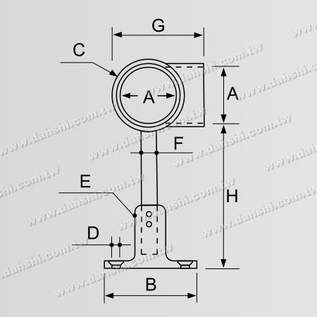 Kích thước: Ốc vít Exposed Bracket - Trang trí ban công hoặc nội thất - Góc cột lan can nội bộ điều chỉnh chiều cao